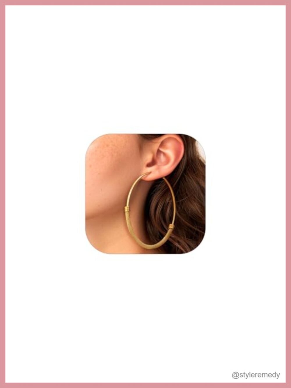 14K Gold Plated Hoop Earrings Stainless Steel